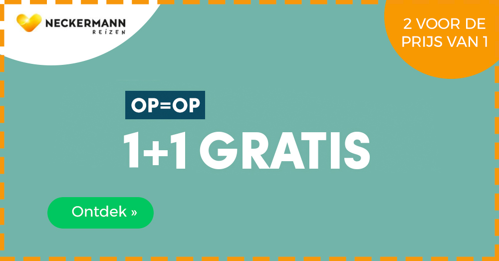 Neckermann 1 plus 1 gratis actie