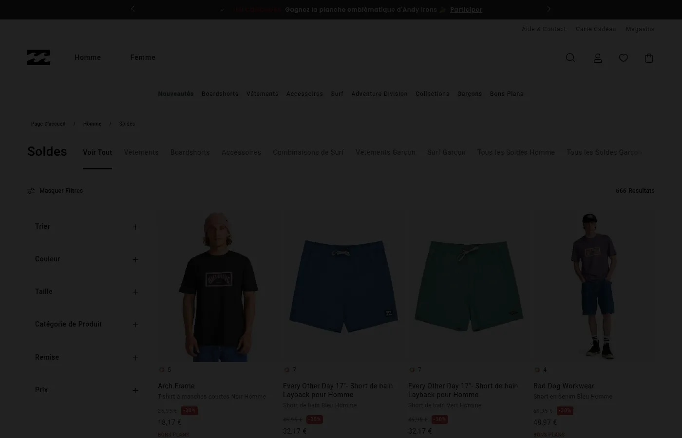 Billabong Soldes / Aanbiedingen op billabong-store.be