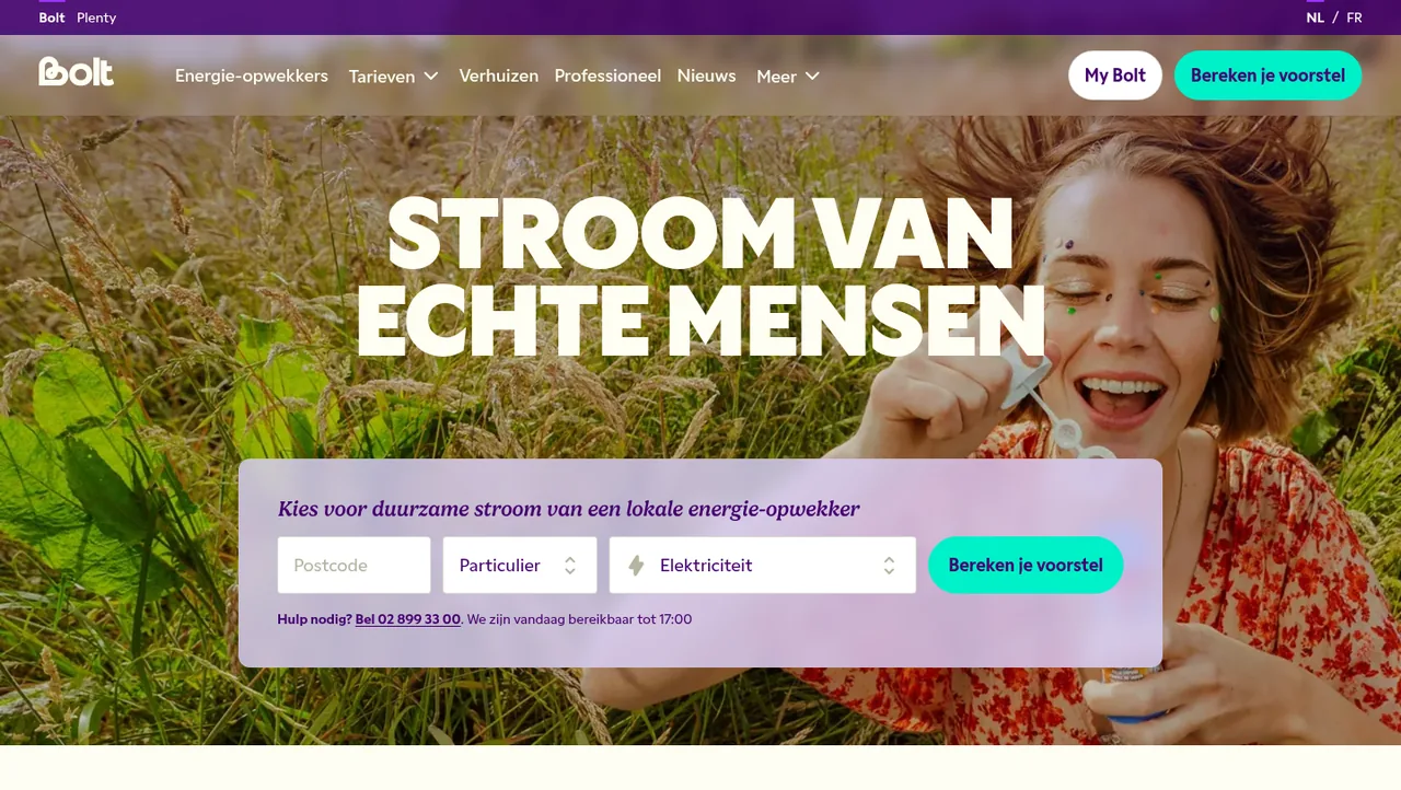 Bolt energie: lokale groene stroom en voorstel berekenen