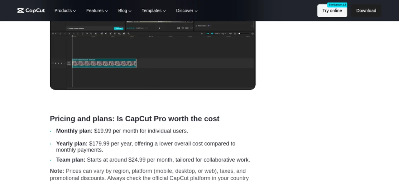 CapCut Pro aanbiedingen en prijzen