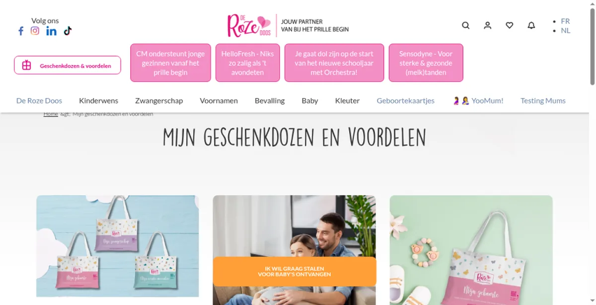 De Roze Doos pagina Mijn geschenkdozen en voordelen
