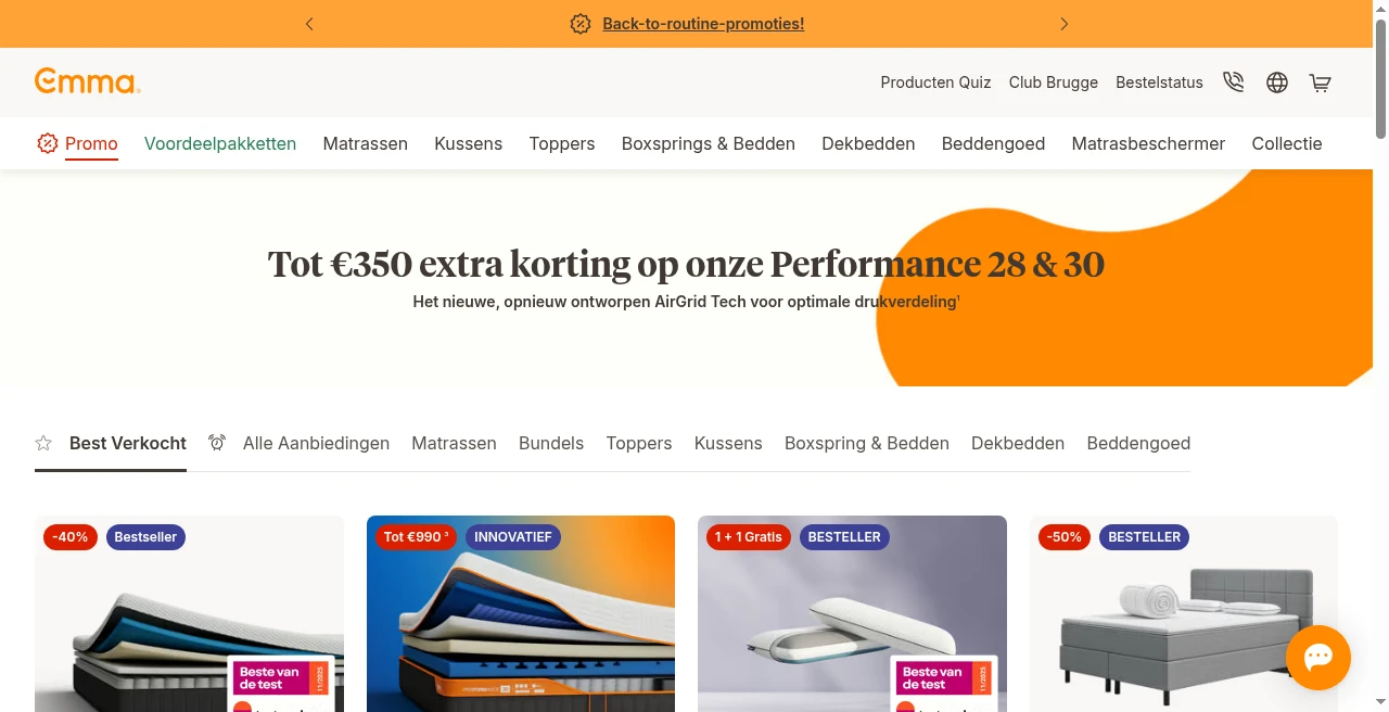Emma Matras België producten met actuele kortingen