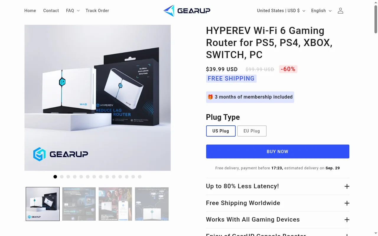 GearUP shopdeal met korting op de pagina (geen aparte voucher)