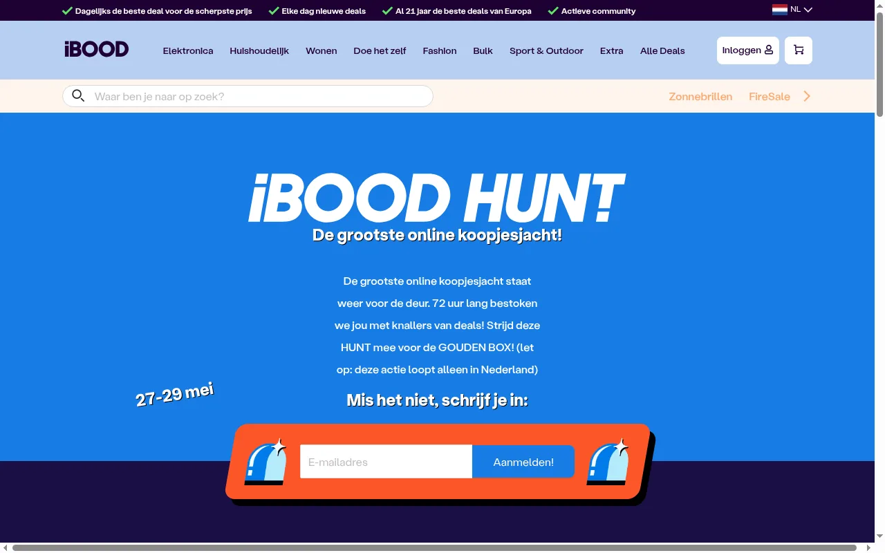 iBOOD HUNT / aanbiedingen pagina