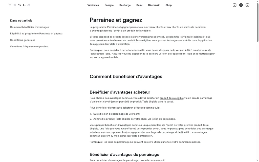 Tesla Belgique — Parrainez et gagnez : suivez le lien de parrainage (pas de code à saisir)